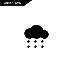 Weather icon with glyph style. Minimalist and elegant. Pure black and vector.