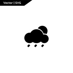 Weather icon with glyph style. Minimalist and elegant. Pure black and vector.
