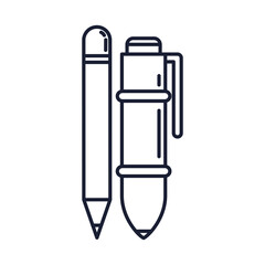 pen with pencil, line style icons vector illustration design