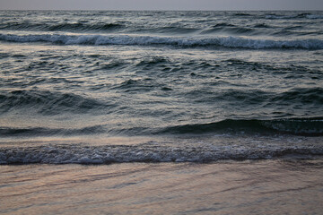 The waves break on the beach. Taken here at the Baltic Sea.