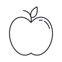 apple fruit, line style icon vector illustration design