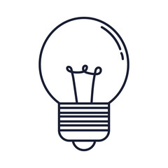 light bulb, energy and idea symbol, line style icon vector illustration design