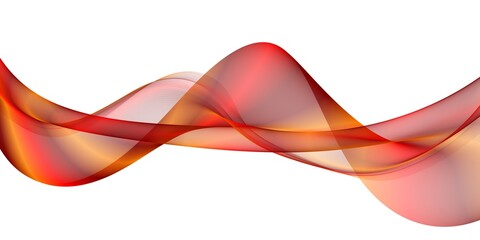 Abstract smooth color wave . Curve flow orange motion illustration