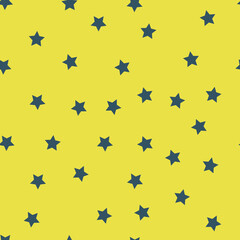 Small Blue Stars On Yellow background Repeat pattern Vector Illustration Surface Design