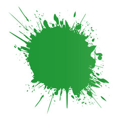 green round brush painted ink stamp circle banner on white background	
