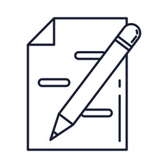 Obraz premium paper document with pencil, line style icon vector illustration design
