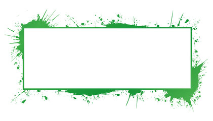 green brush painted ink stamp banner on white background	
