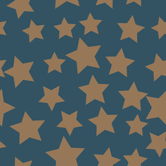 Greyish Stars On Blue background Repeat pattern Vector Illustration Surface Design