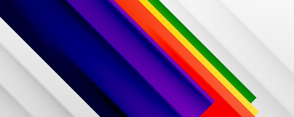 Geometric abstract backgrounds with shadow lines, modern forms, rectangles, squares and fluid gradients. Bright colorful stripes cool backdrops