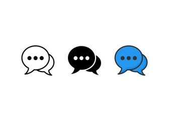chat icon set, bubble icon, chat sign and symbol vector