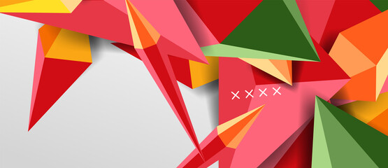 3d low poly abstract shape background vector illustration