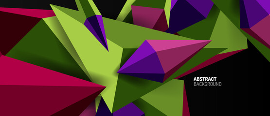 3d low poly abstract shape background vector illustration