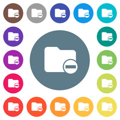 Remove directory flat white icons on round color backgrounds