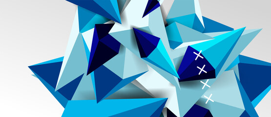 3d low poly abstract shape background vector illustration