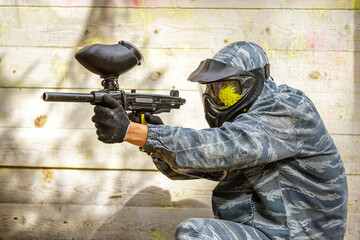 Cool headshot in paintball game