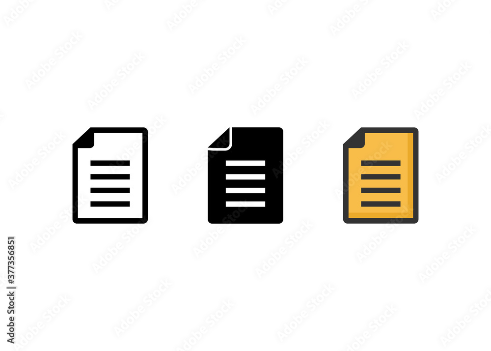 Poster document icon set, document sign and symbol vector