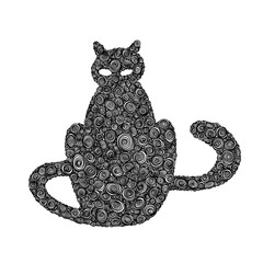 Halloween Katze Muster Spirale Illustration Schwarz