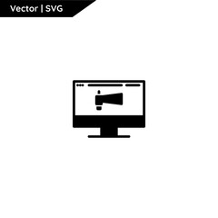 Web and computer icon with trendy solid style. Minimalist and elegant. Pure vector.