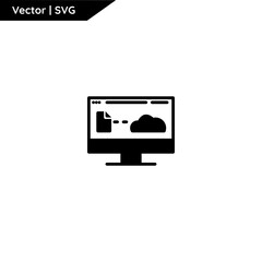 Web and computer icon with trendy solid style. Minimalist and elegant. Pure vector.
