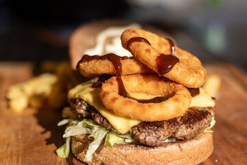 Deep-fried Onion rings Burger
