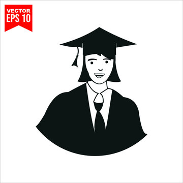 graduation cap and diploma icon symbol Flat vector illustration for graphic and web design.