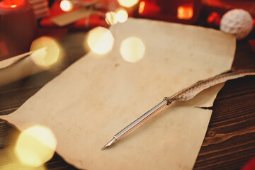 Writing a letter to Santa composiiton in vintage style