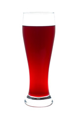 Red juice in glass isolated on white background with clipping path.