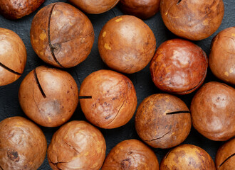 Scattered macadamia nuts