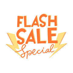 hand-drawn flash sale vector illustration. trendy vector business