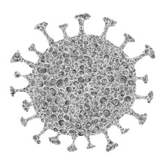Corona Virus Muster Spirale Illustration Weiß