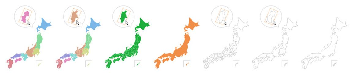 map japan 日本地図 都道府県 セット