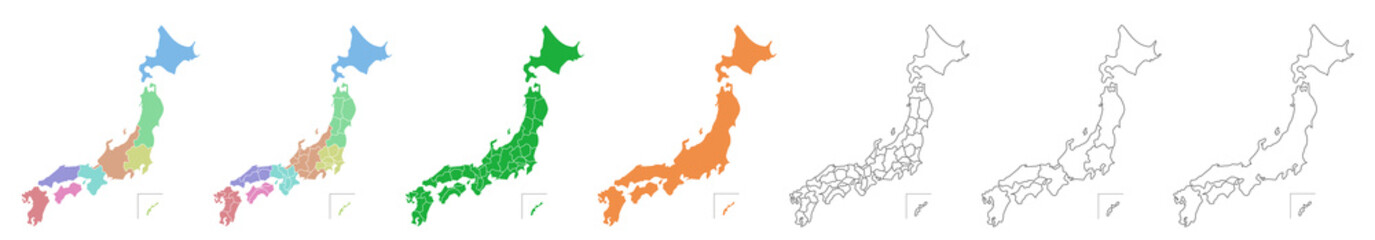 map japan 日本地図 都道府県 セット