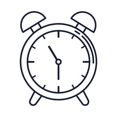 alarm clock, wake up time, line style icon vector illustration design