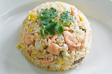 fried rice wth salmon meat ,single dish
