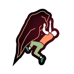 Rock climbing isolated vector sticker