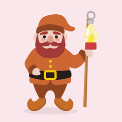 Cute dwarf mascot logo design illustration