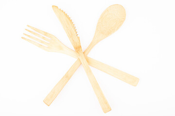 image of wooden spoon fork knife 