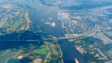 View of Nizhny Novgorod from the plane window