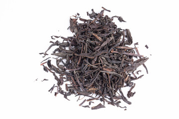 Heap of black tea leaves