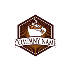 Coffee shop logo vector. Coffee shop design illustration. Coffee logo. Coffee icon isolated flat. 