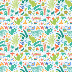 Obraz premium botanical seamless pattern on white
