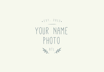 Vintage Hand Drawn Olive Branches Photographer Logo
