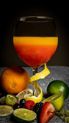 Fruity Cocktail With Lemon Twist