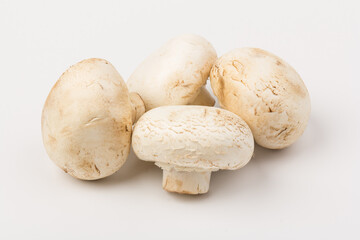 Fresh Champignon mushroom, isolated on white background. Close-up