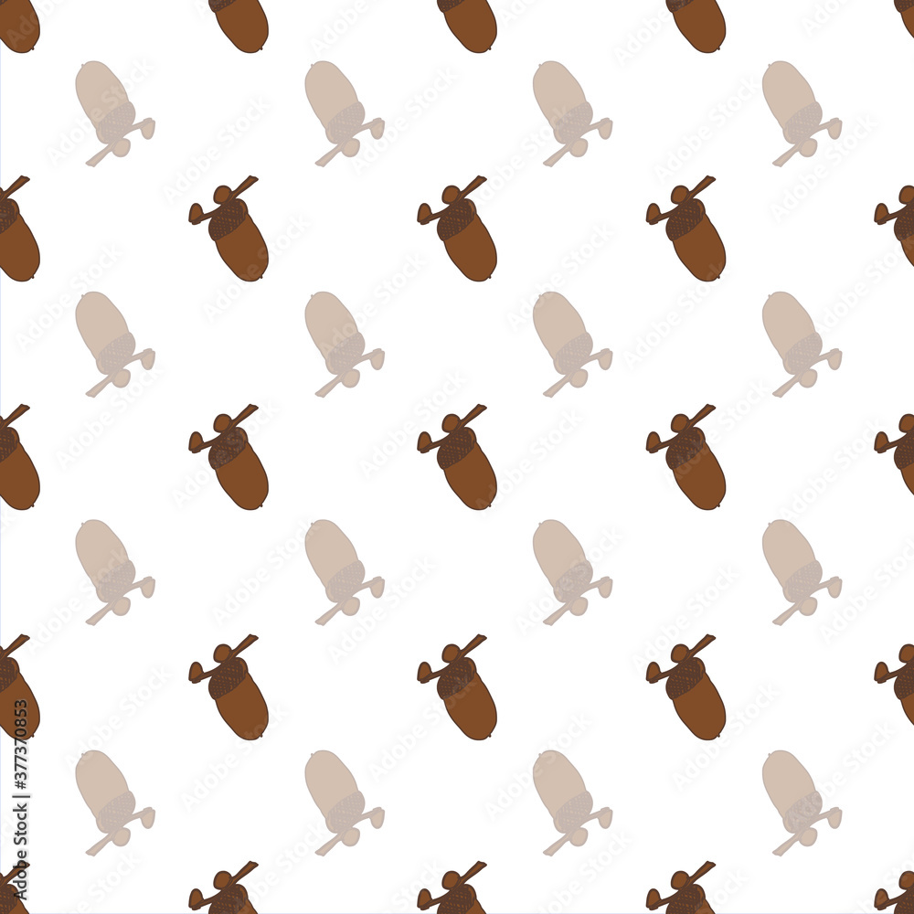 Poster brown autumn acorn repeat pattern print background