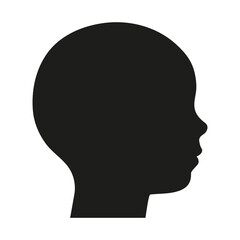 illustration of a silhouette of a child's head on a white background
