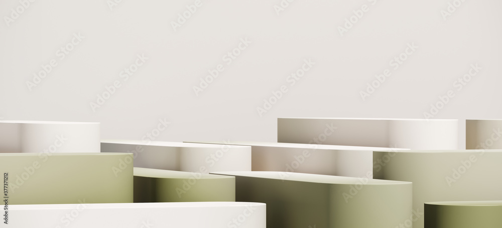 Poster minimal abstract mockup background for product presentation. white and green blending gradient podiu