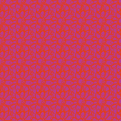 Orange and fuchsia cut out rose repeat pattern print background