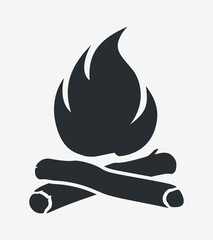 Campfire Silhouette. Bonfire and Firewood. Simple Element That You Can Use in Your Design Projects. Logo or Tattoo
