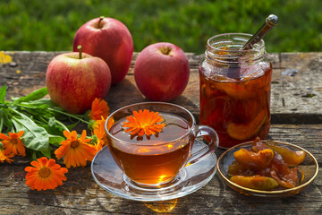 Tea with calendula.